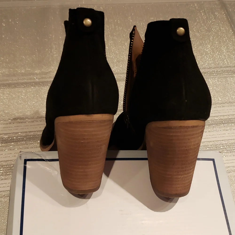 SUSINA New Boots Suede Leather Fashion Bootie Comfort Heel Women's 11 BLACK - Picture 11 of 15